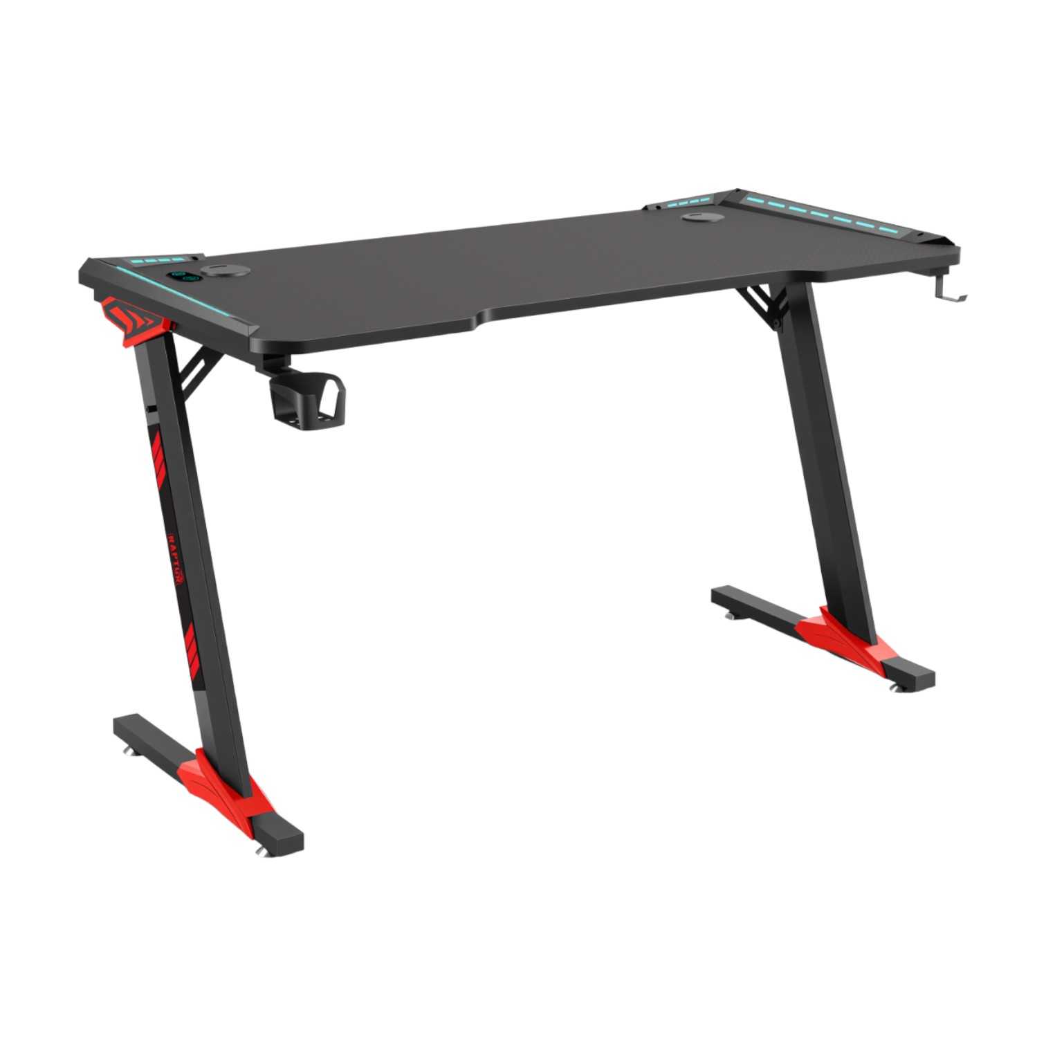 ESCRITORIO GAMER RAPTOR GLOW RGB C/PORTAVASOS + PORTA AURI