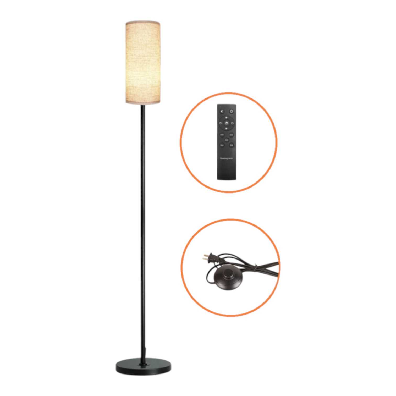 LAMPARA VELADOR PIE PISO FIJO RGB+APP+CONTROL 160CM LED-Q9870