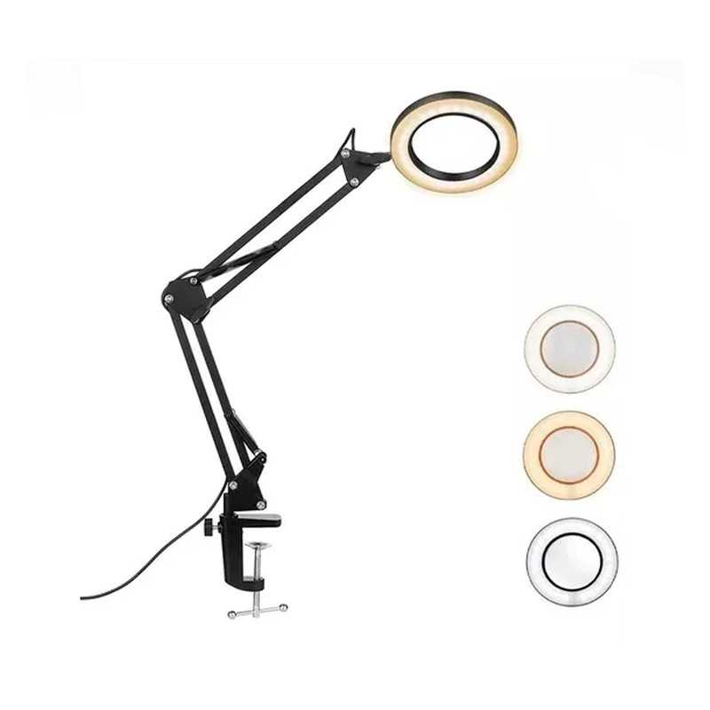 LAMPARA VELADOR MESA MOVIL C/BRAZO Y LUPA MT-332