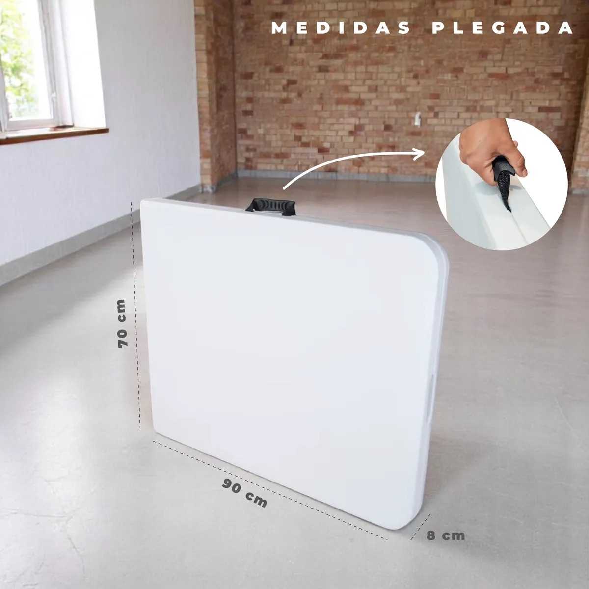 MESA JARDIN PLEGABLE CL-180D BLANCA