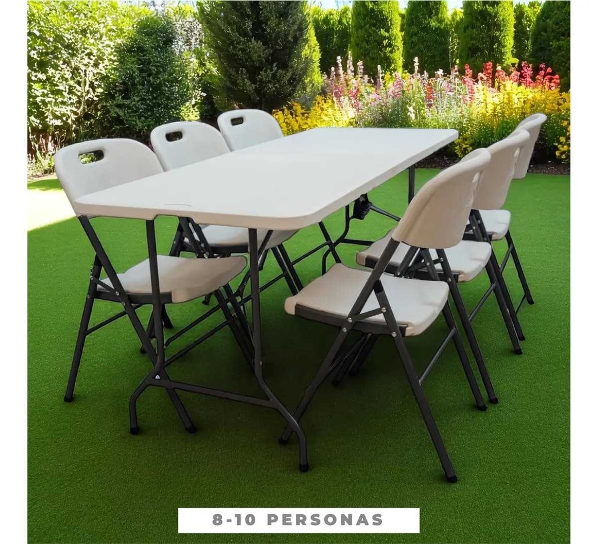 MESA JARDIN PLEGABLE CL-180D BLANCA