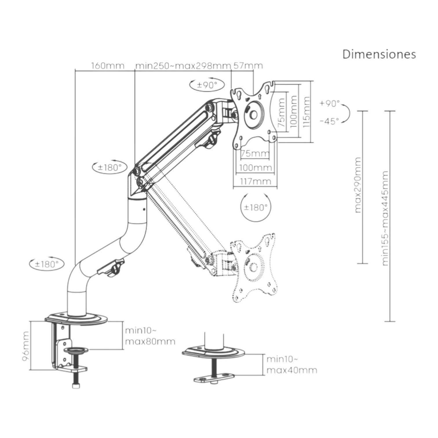 SOPORTE TV NISUTA 17-32  8KG BRAZO NSSOTVE12