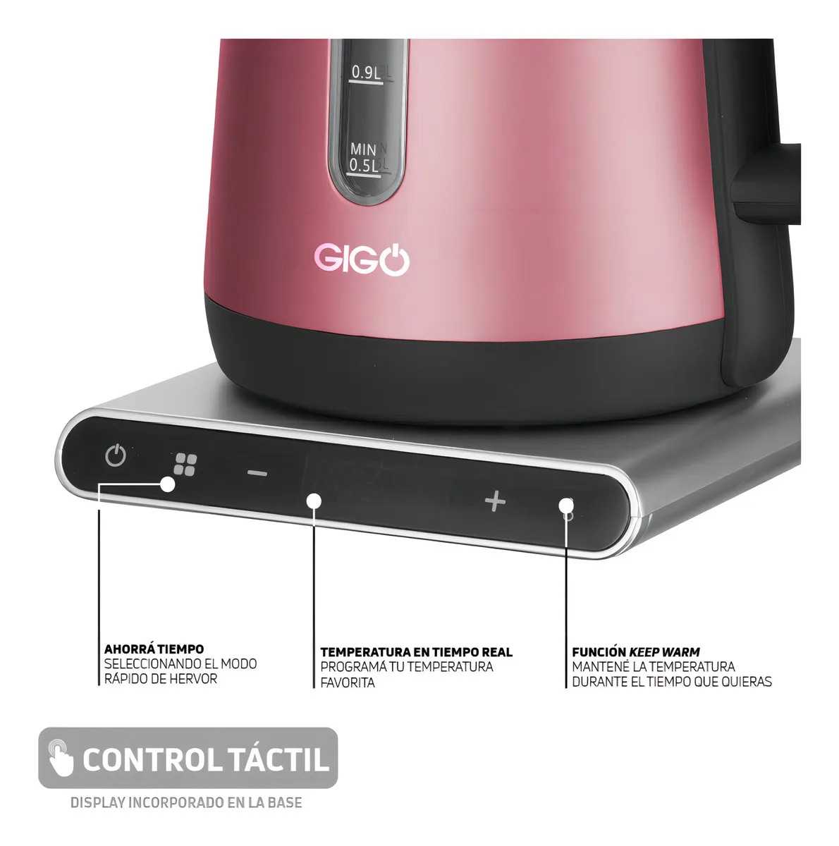 PAVA ELECTRICA PREMIUN 1L DIGITAL G-17898SD ROSA