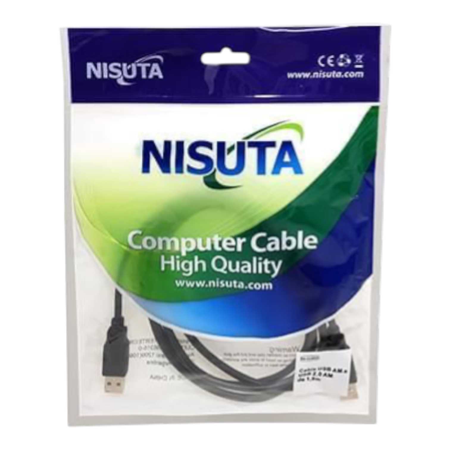 CABLE USB AM/AM 2.0 NISUTA 1.8M (MACHO-MACHO) NSCUSBA