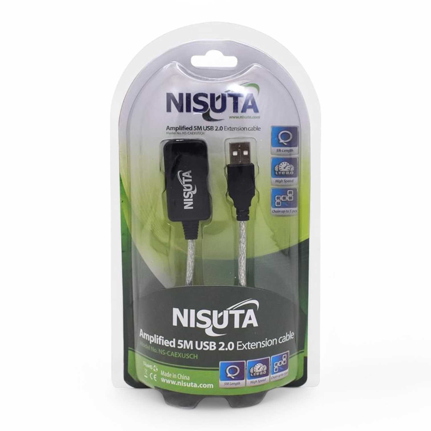 CABLE USB AM/AH EXTENSION 2.0 10M NISUTA C/FILTRO AMPLIFICADO NSCAEXUS10