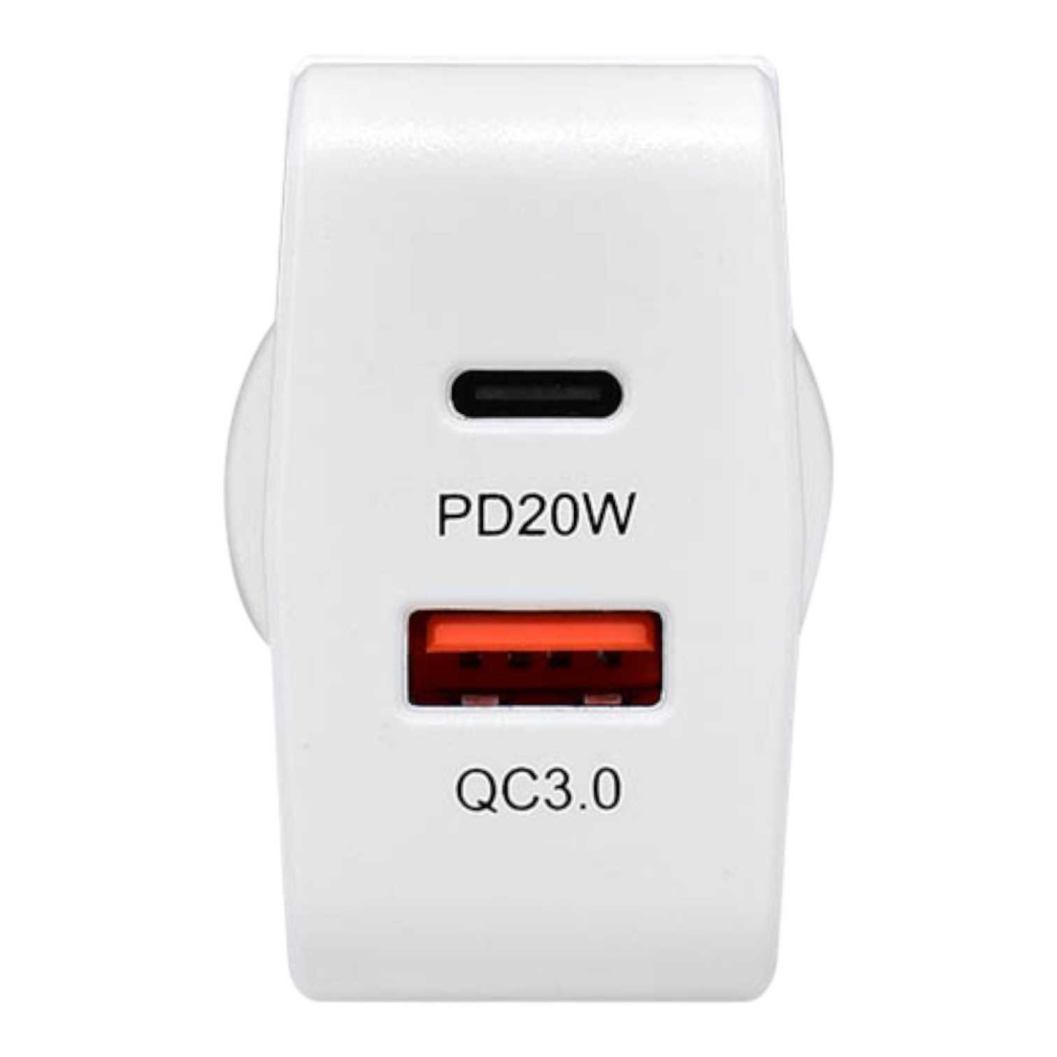 CARGADOR 220V IPHONE NISUTA NSFU53UQPI QC3.0 (PD+USB-A) C/CABLE