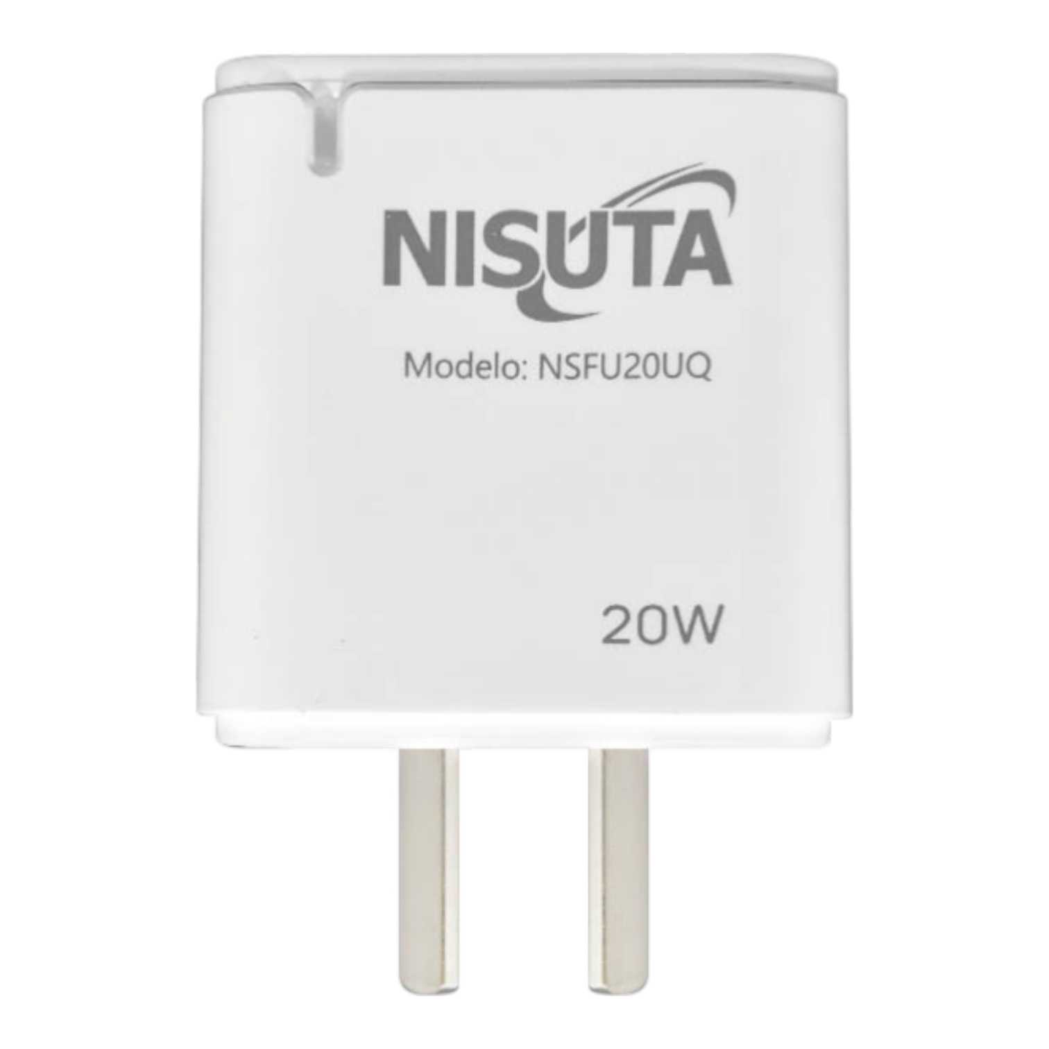 CARGADOR 220V TIPO C NISUTA NSFU20UQ 20W (PD) + USB-A