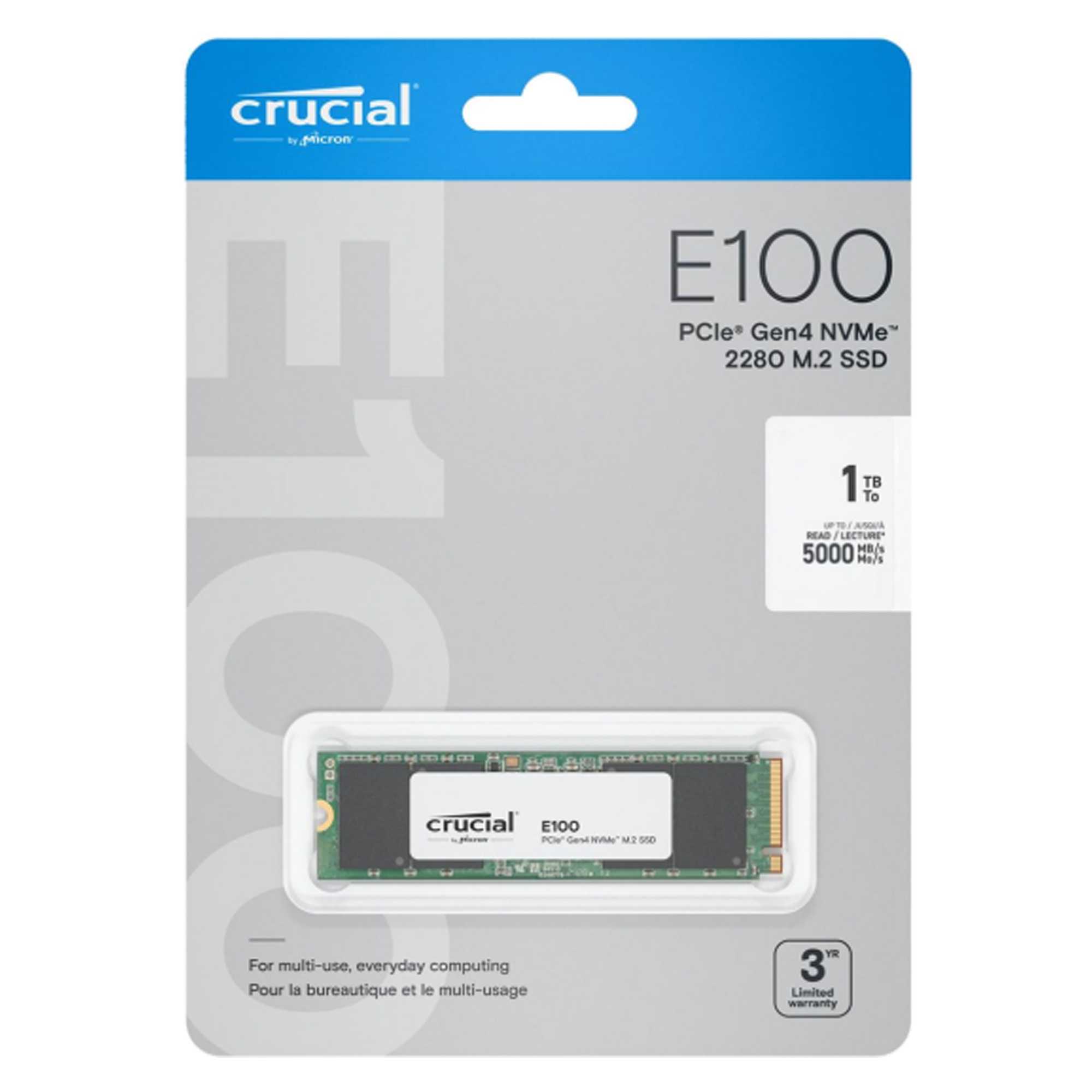 DISCO SOLIDO M.2 NVME GEN4 1TB E100 CRUCIAL