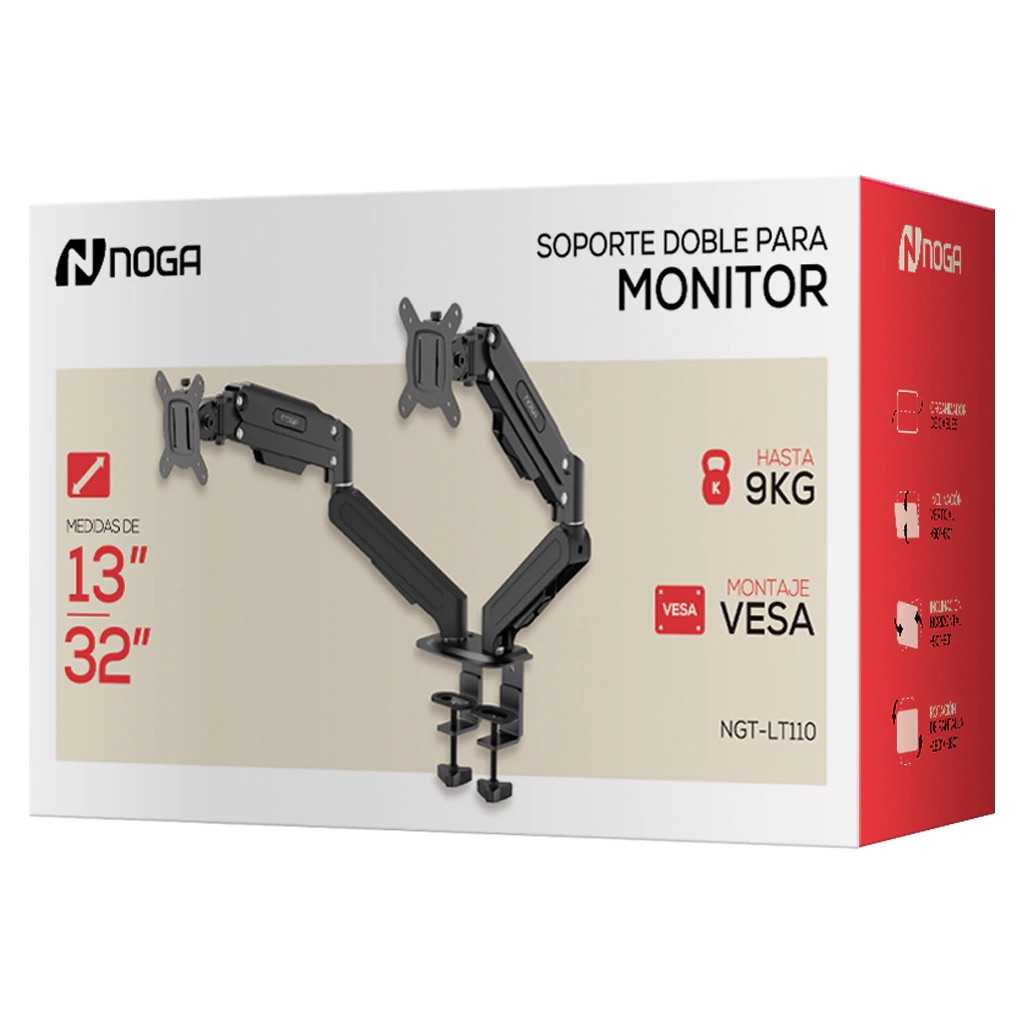 SOPORTE TV NOGANET MOVIL NG-LT110 13-32  DOBLE BRAZO RESORTE