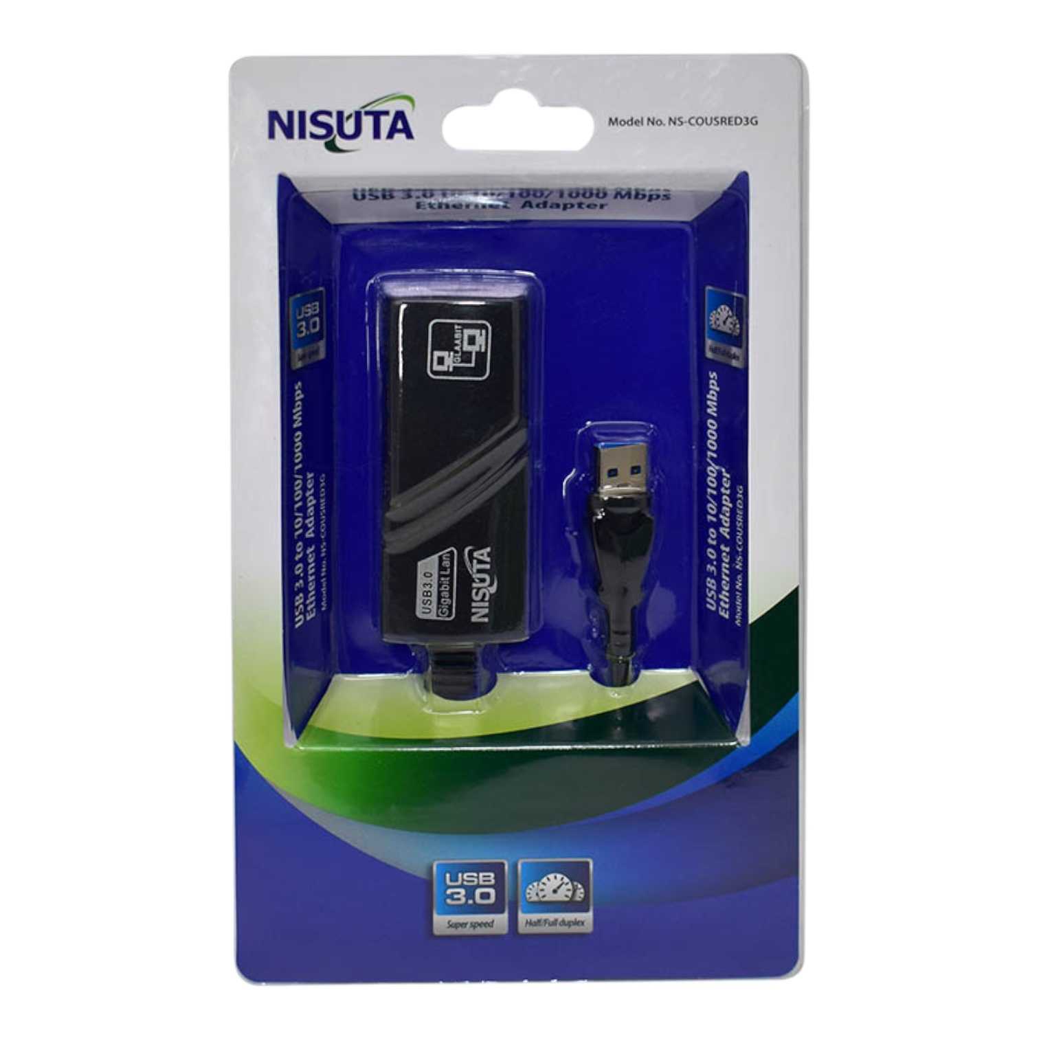CONVERSOR USB 3.0 A RED (RJ45) GIGABIT NISUTA NSCOUSRED3G