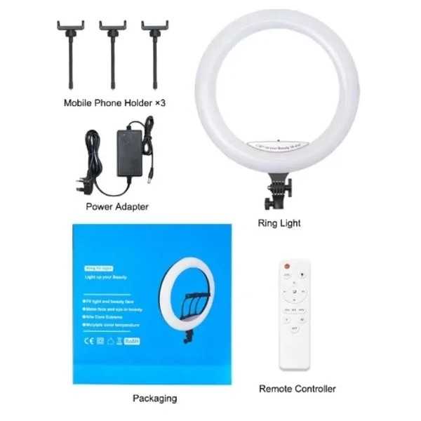 ANILLO SELFIE 55CM C/SOPORTE CELULAR TRIPLE LJJ-22