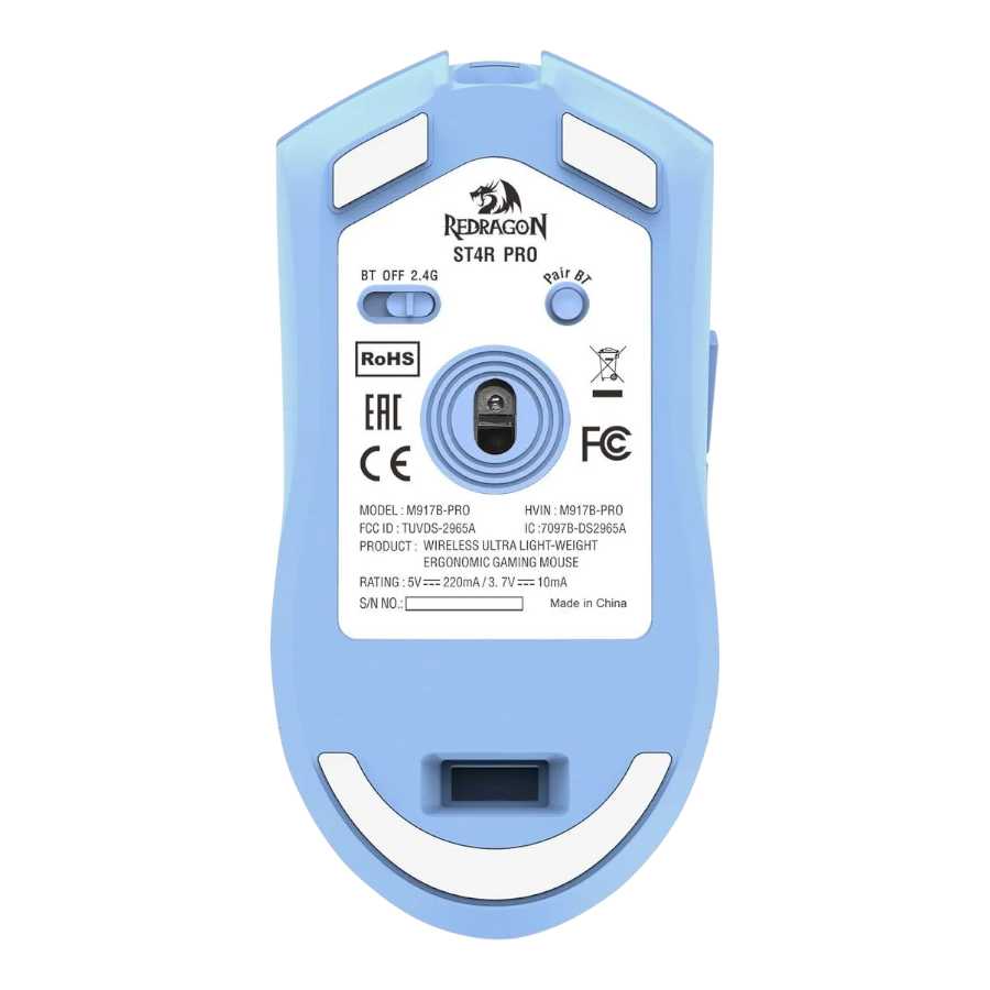 MOUSE REDRAGON STAR PRO WIRELESS M917B-PRO CELESTE