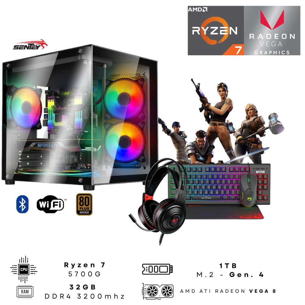 PC AMD RYZEN 7 5700G ZEUS (32GB DDR4 - M.2 1TB GEN4 - GRAFICOS RADEON)