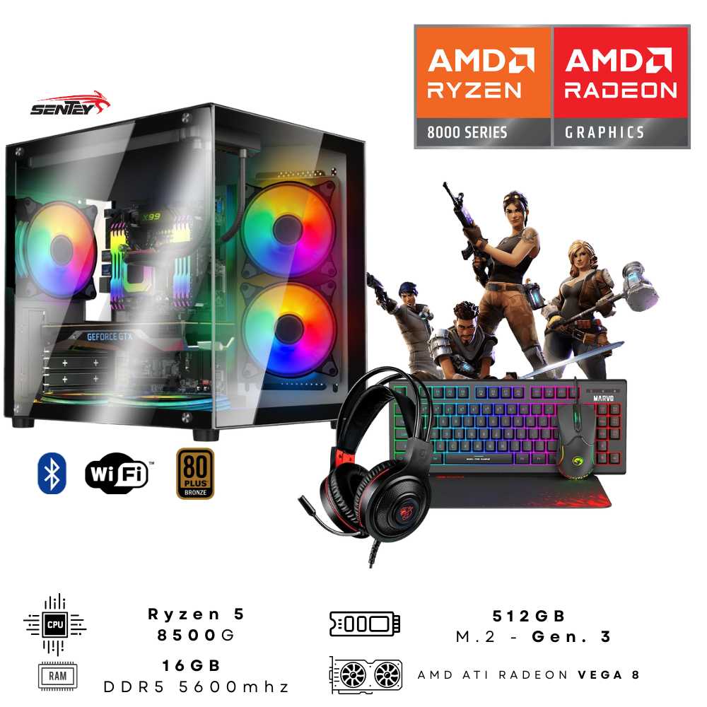PC GAMER AMD RYZEN 5 8500G WIFI ZEUS (16GB DDR5 RGB- M.2 512GB GEN4 - GRAF.RADEON)