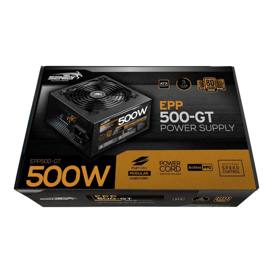FUENTE PC 500W SENTEY 80+ BRONCE EPP500-GT