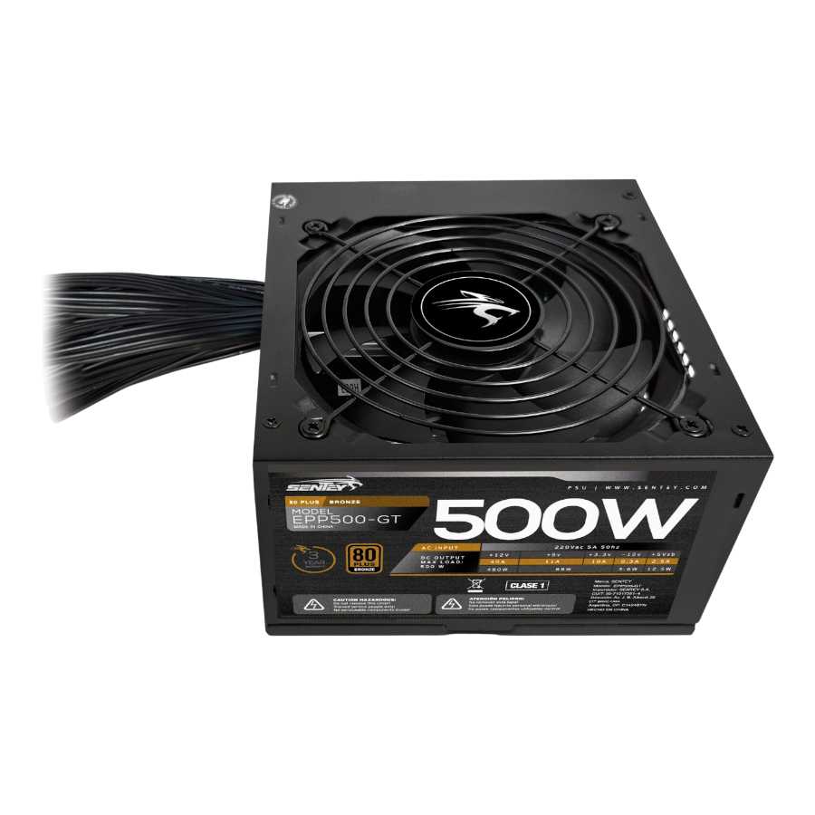 FUENTE PC 500W SENTEY 80+ BRONCE EPP500-GT