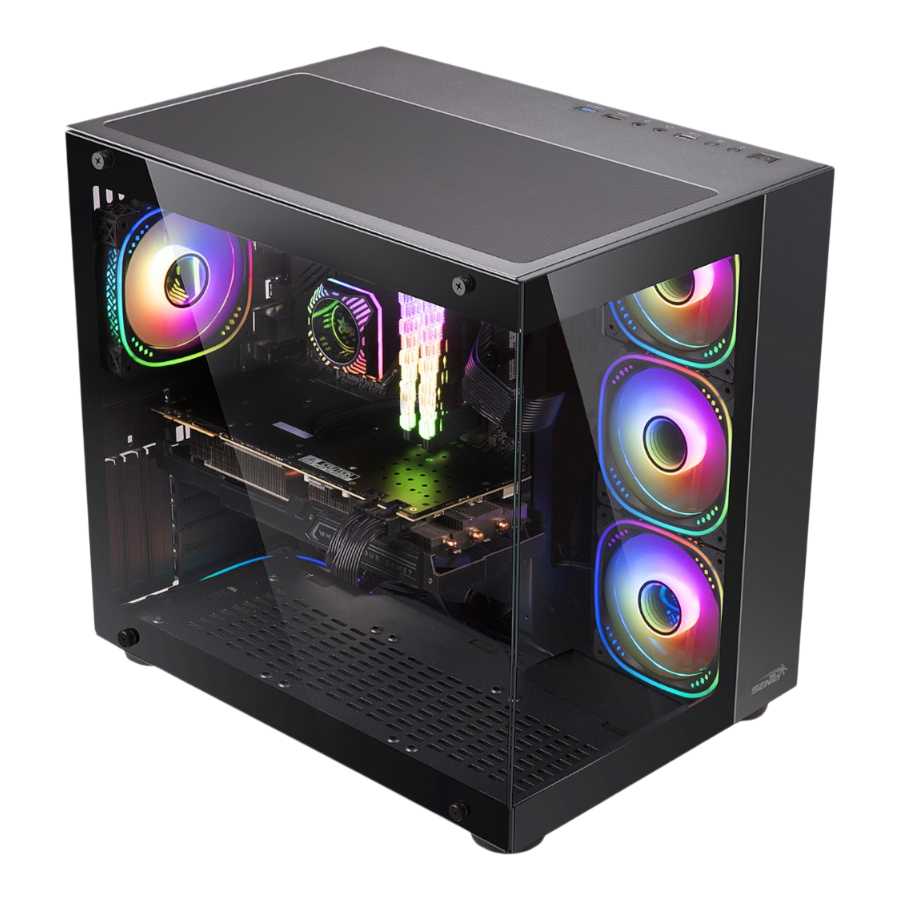 GABINETE SENTEY STRIKER PWM ARGB 4 FANES BLACK MID-TOWER