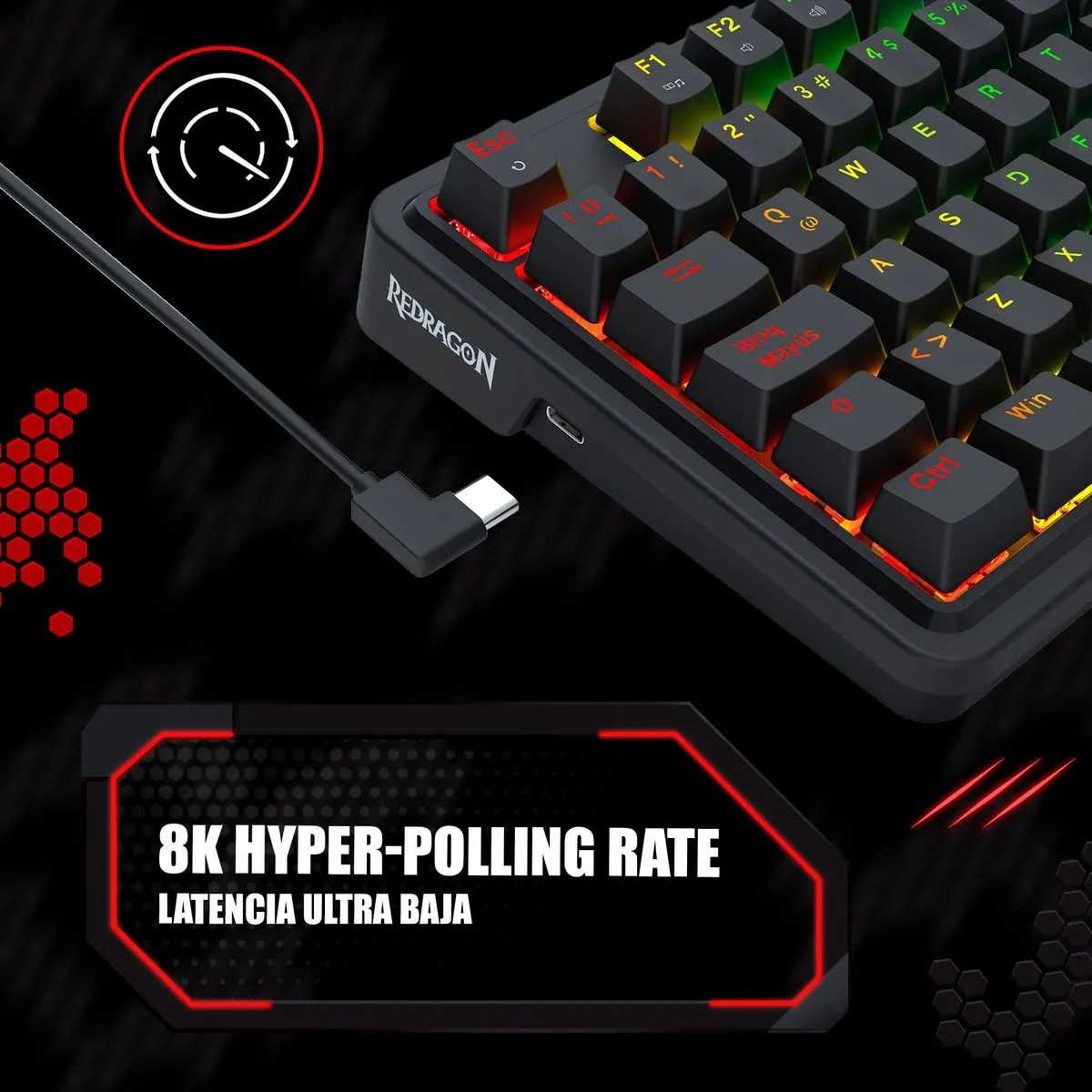 TECLADO REDRAGON UCAL K673RGB-M MAGNETIC BLACK