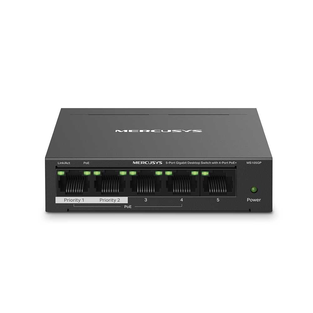 SWITCH MERCUSYS 5 PORT+ 4POE GIGABIT MS105GP