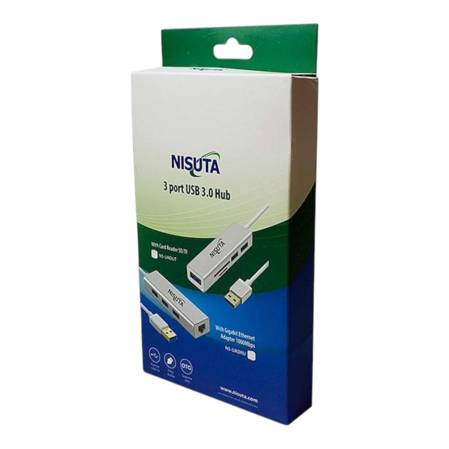 HUB USB 3.0 3 PUERTOS + RED RJ45 100/1000 NISUTA NSUADRU