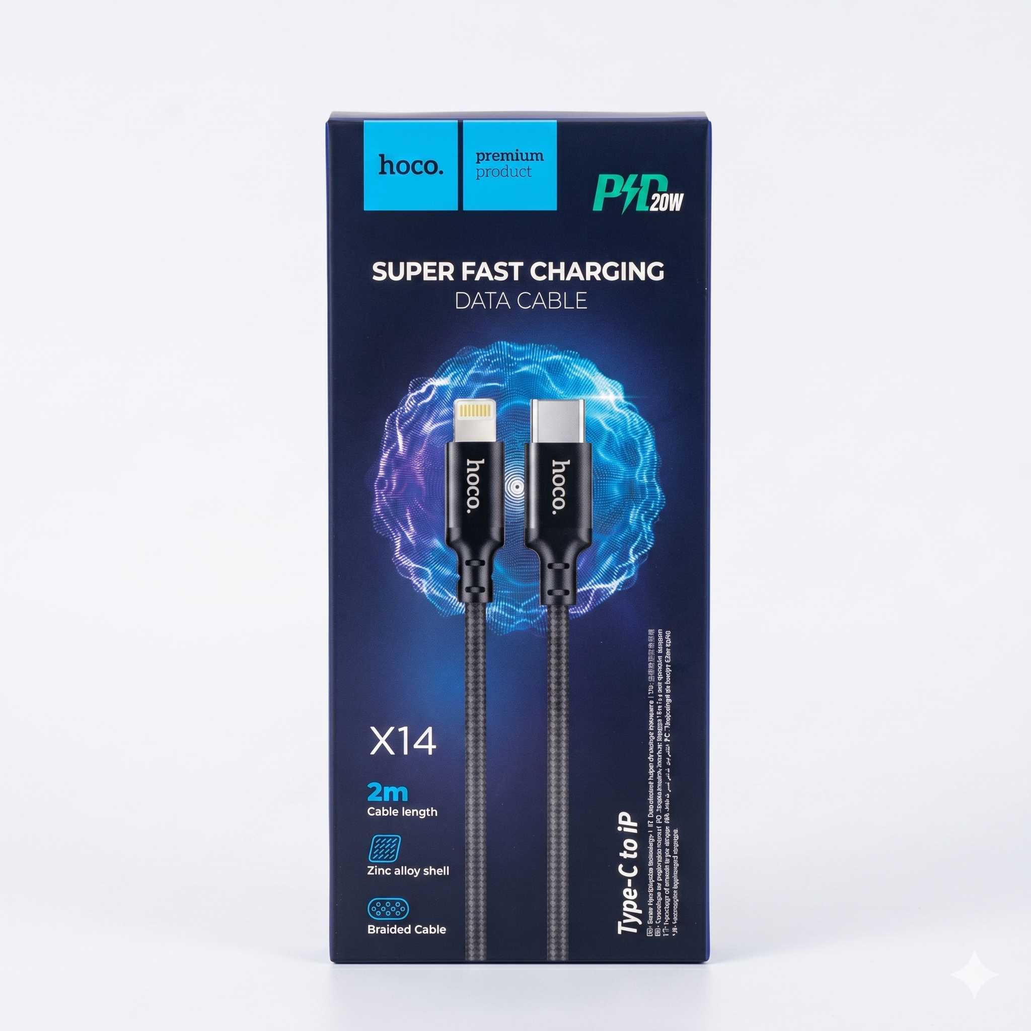 CABLE TIPO C A IPHONE HOCO X14 20W 2M