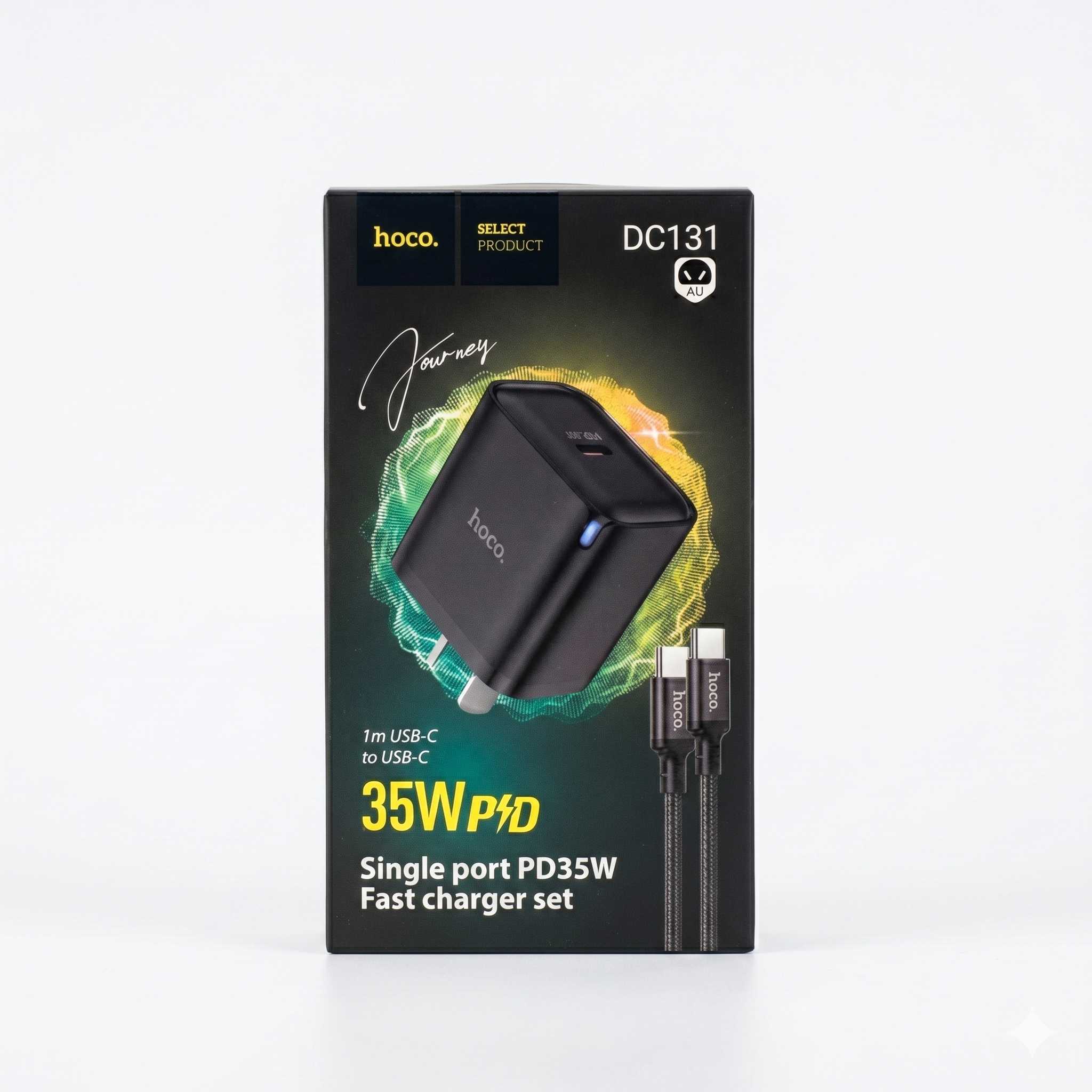 CARGADOR 220V HOCO TIPO C A TIPO C DC131 PD 35W CABLE