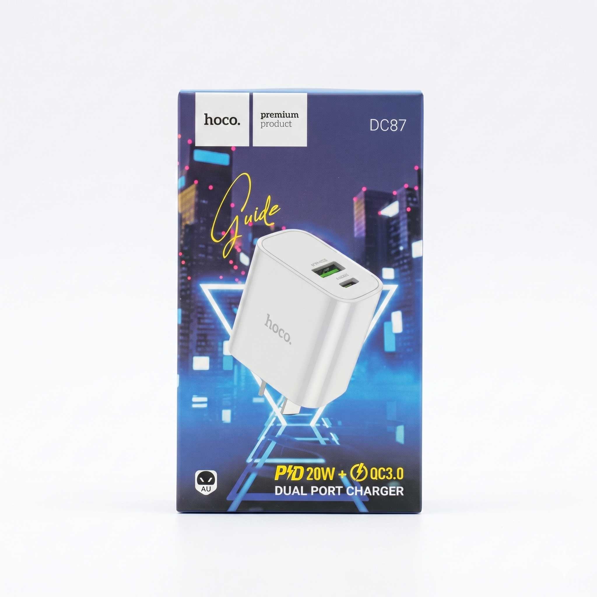 CARGADOR 220V HOCO TIPO C DC87 PD 20W USB-A