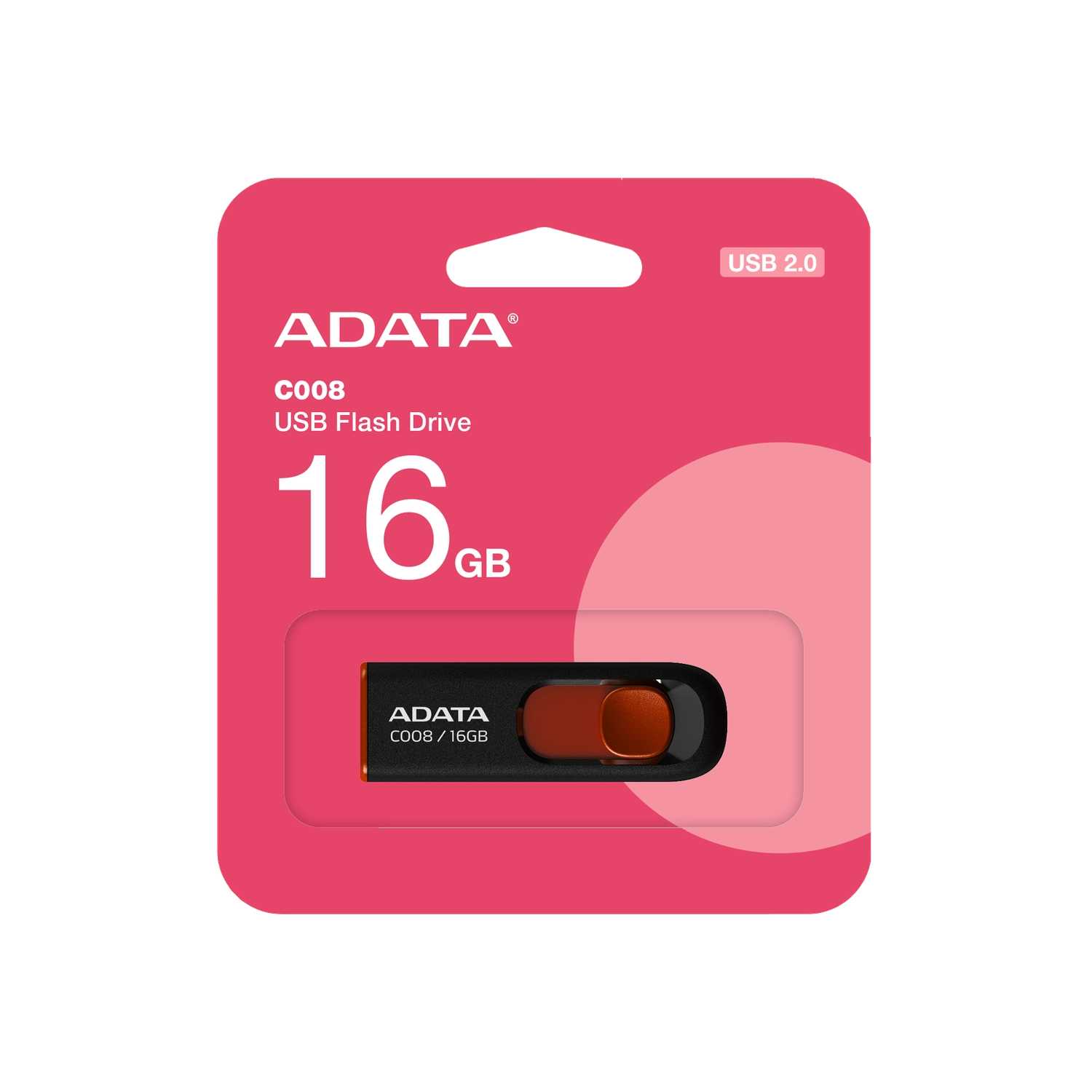 PENDRIVE 16GB ADATA C008 RKD 16GB USB 2.0 C/ TAPA