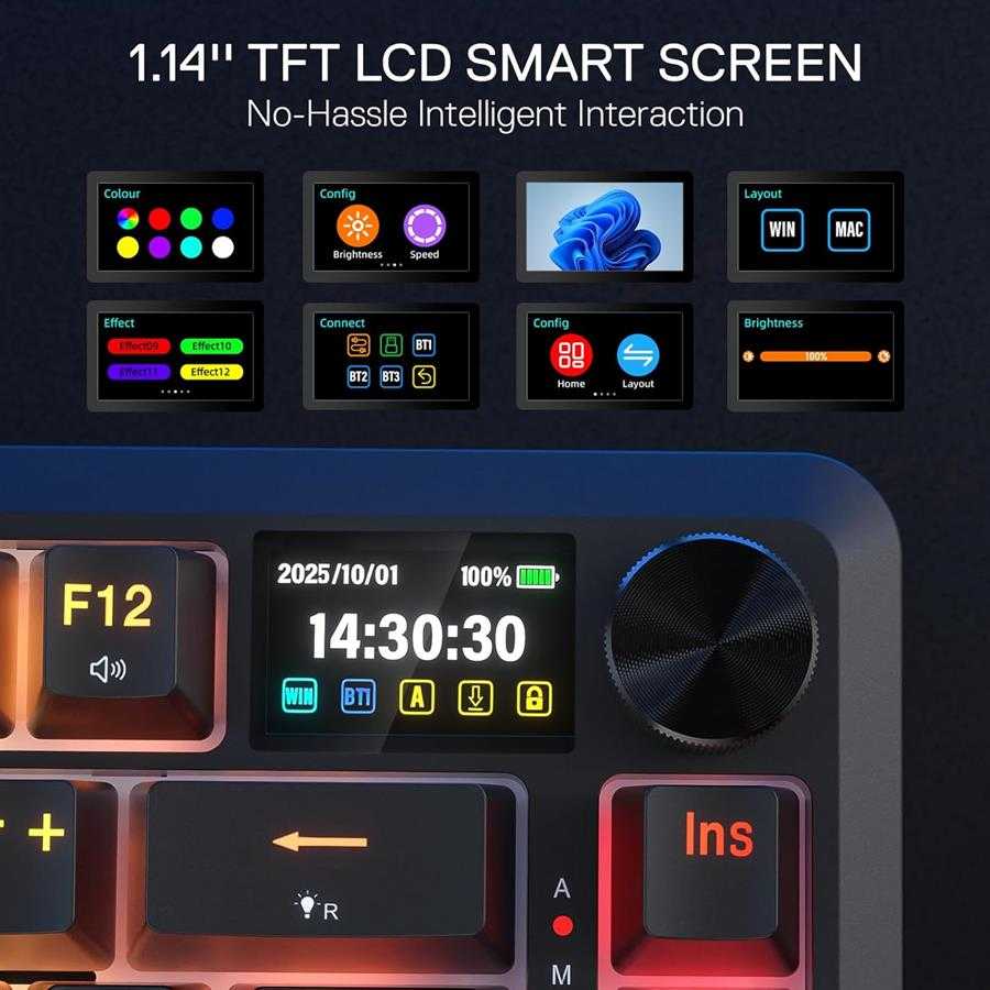 TECLADO REDRAGON UCAL LCD PRO K724RGB-PRO SP WIFI+BT
