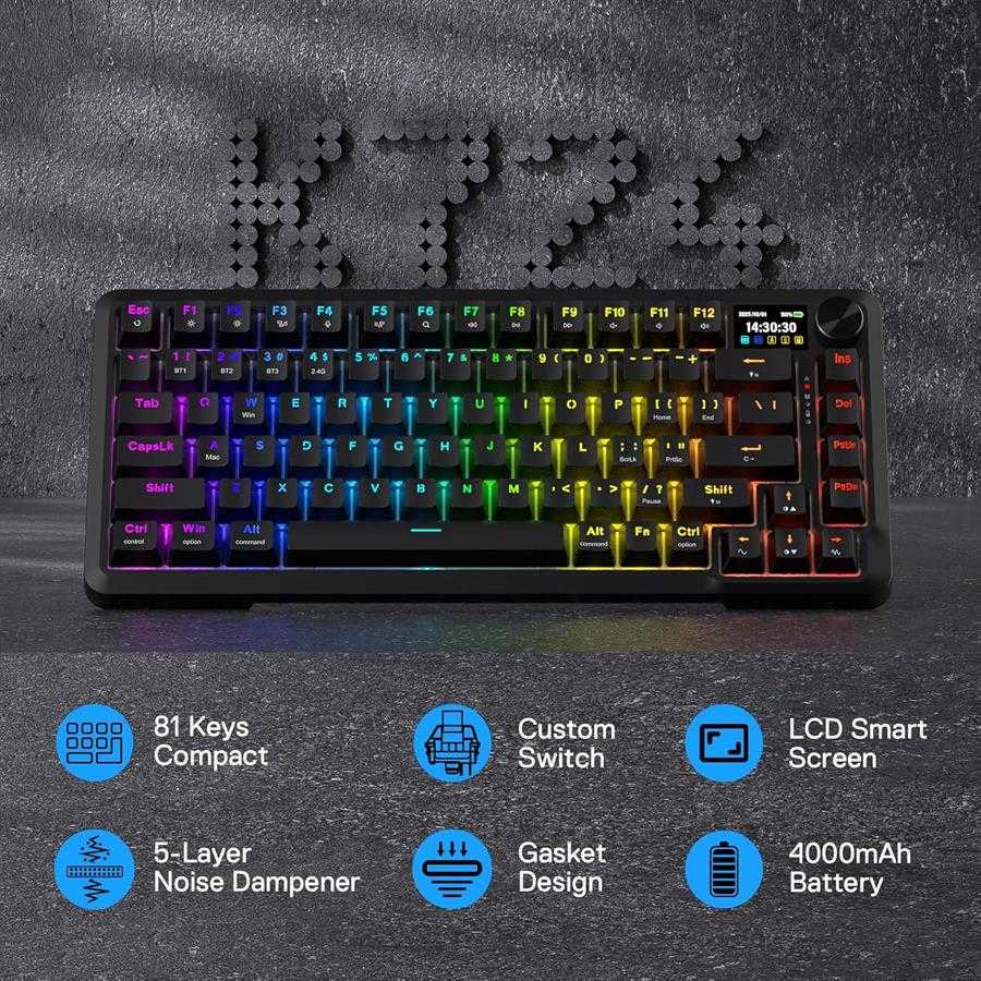 TECLADO REDRAGON UCAL LCD PRO K724RGB-PRO SP WIFI+BT