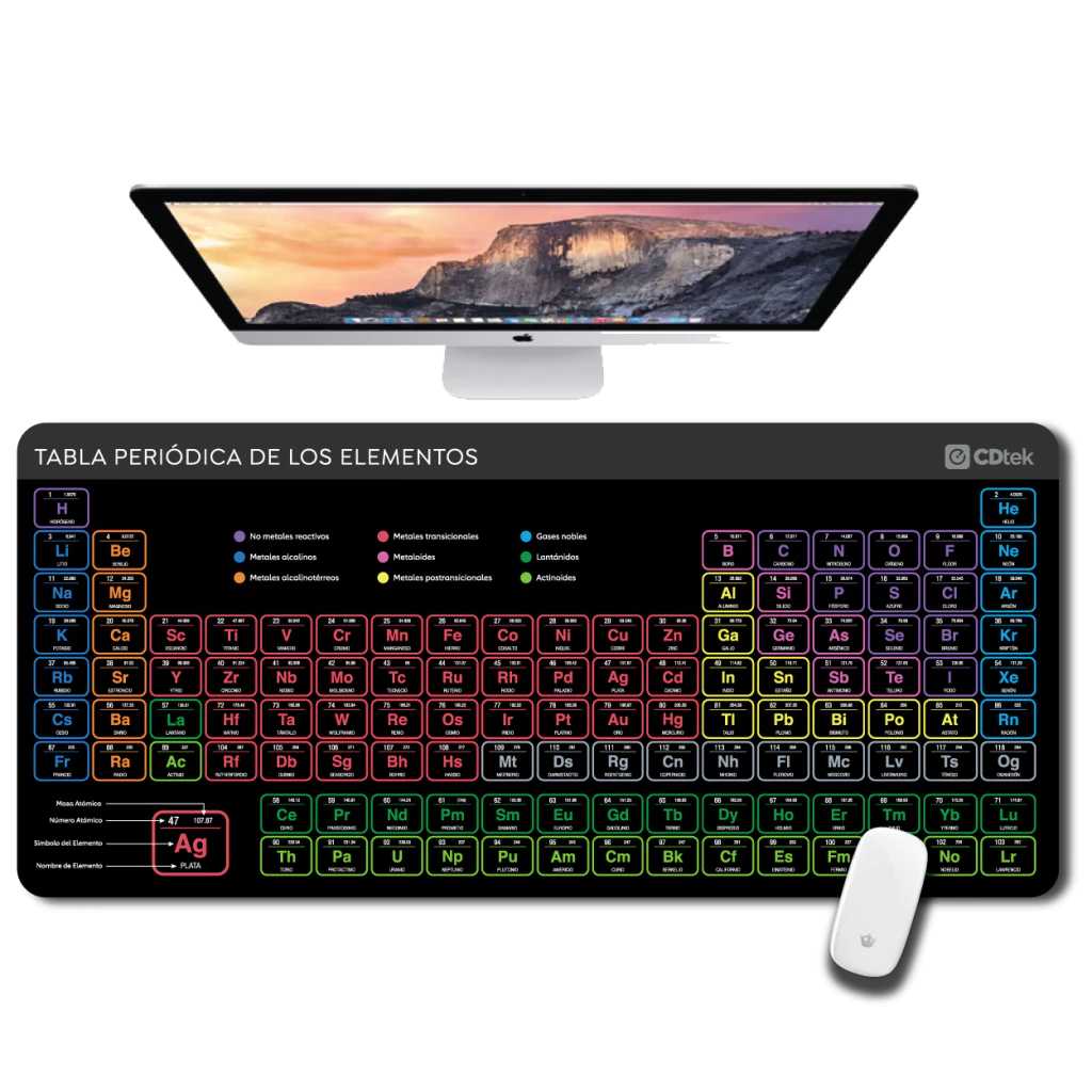 PAD MOUSE CDTEK 70X35CM TABLA PERIODICA