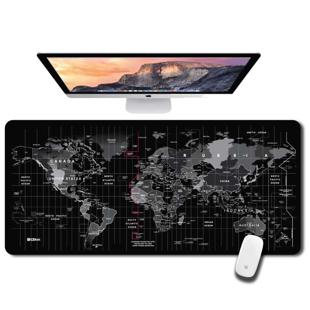 PAD MOUSE CDTEK 70X35CM MAPA MUNDIAL