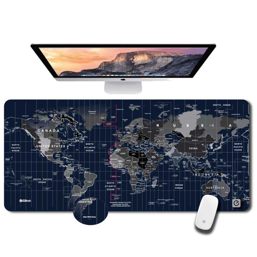 PAD MOUSE CDTEK MAPS AZUL XL 84X38 CM