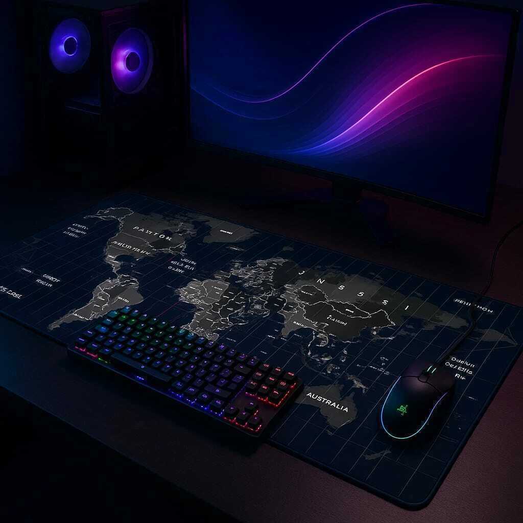 PAD MOUSE CDTEK MAPS AZUL XL 84X38 CM