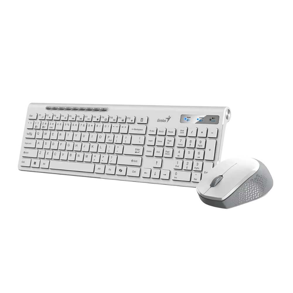 TECLADO Y MOUSE GENIUS INALAMBRICO Y BT SLIMSTAR 8230 WHITE