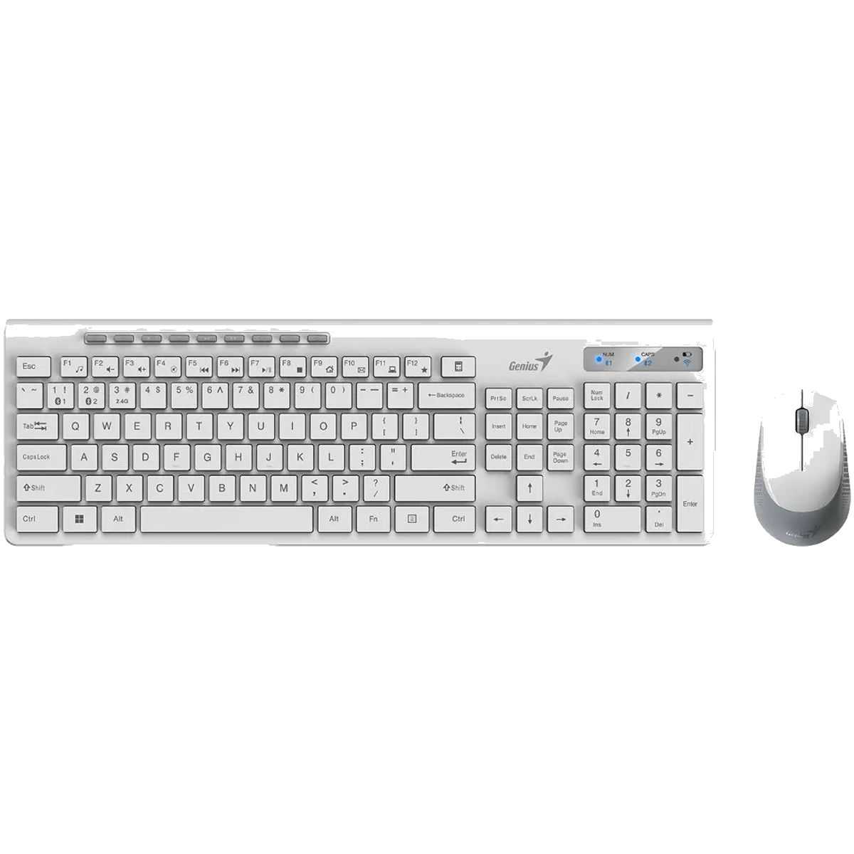 TECLADO Y MOUSE GENIUS INALAMBRICO Y BT SLIMSTAR 8230 WHITE
