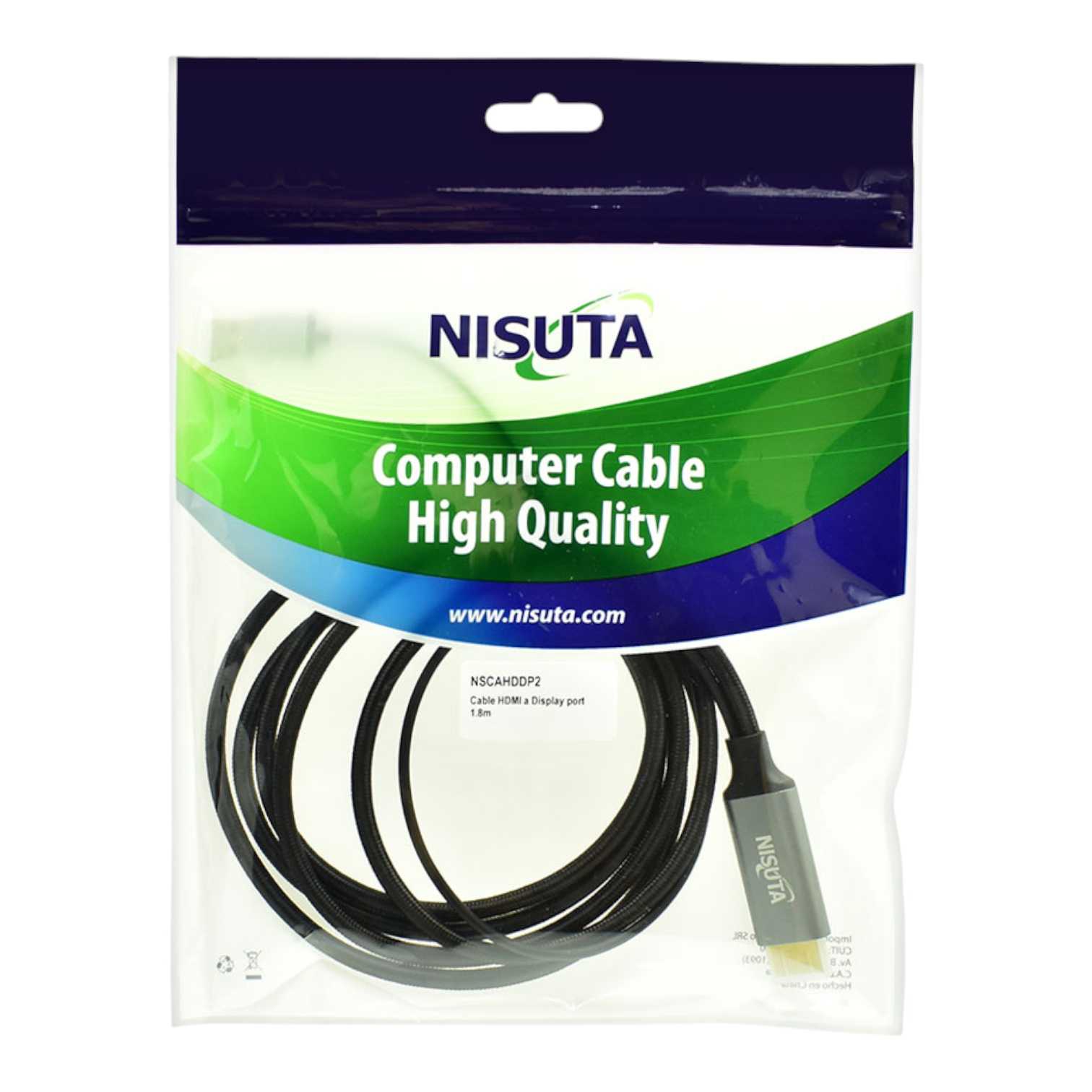 CONVERSOR DE HDMI A DISPLAYPORT 4K NISUTA NSCAHDDP2