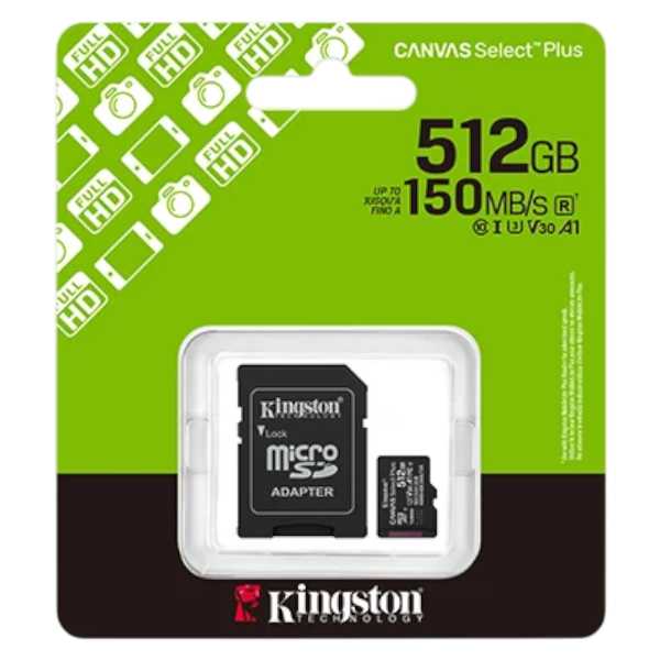 MEMORIA MICRO SD 512MB KINGSTON GEN3 150MB/S CANVAS S PLUS CL10