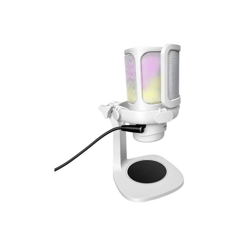 MICROFONO RAPTOR VOX RGB USB P/STREAMING WHITE