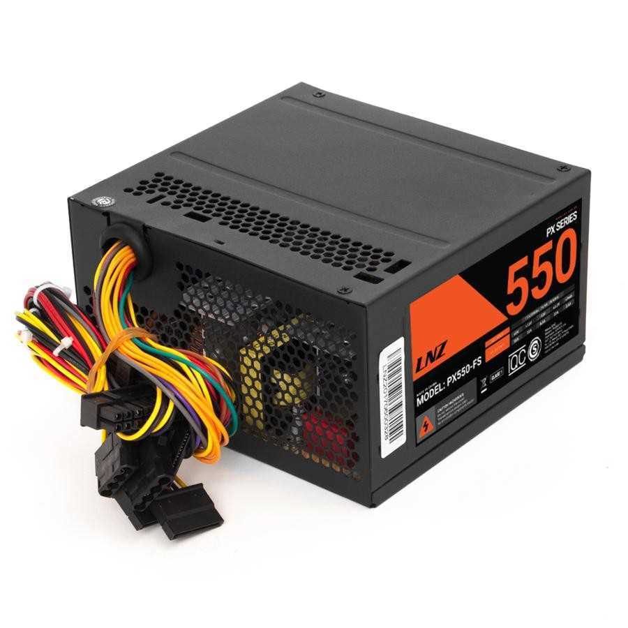 FUENTE PC 550W LNZ XT550-SS (CABLES LARGOS COLOR NEGRA )