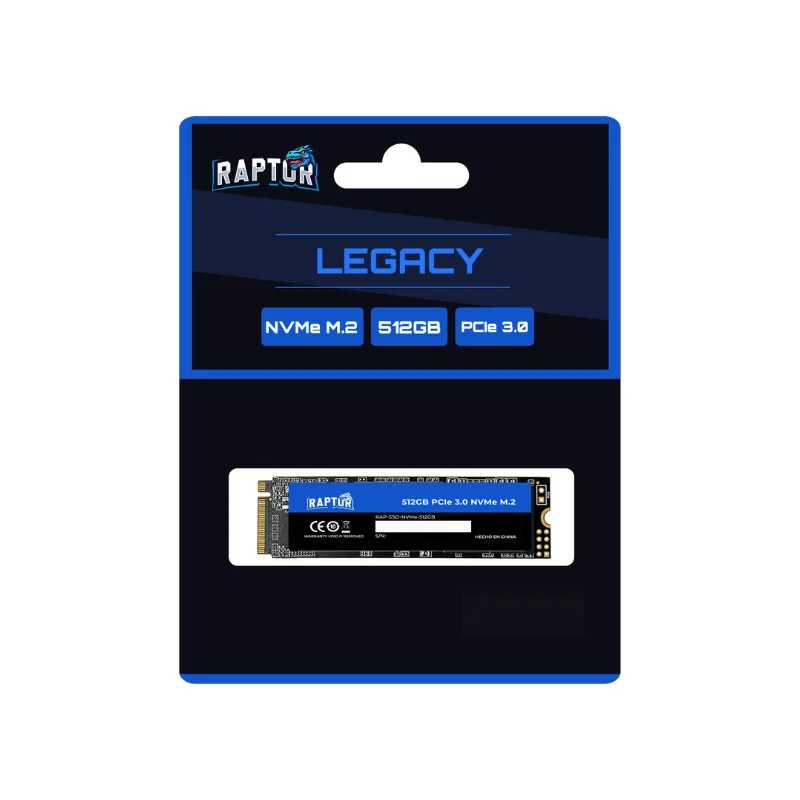 DISCO SOLIDO M.2 NVME GEN3 512GB RAPTOR LEGACY