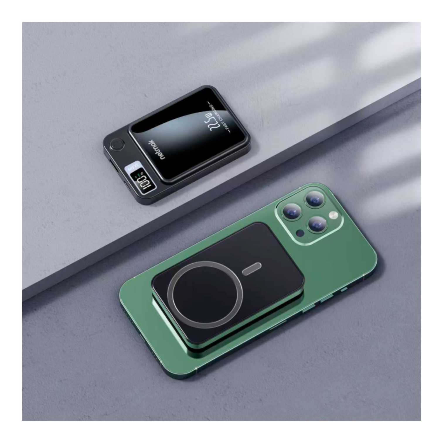 POWER BANK NETMAK 10000 MHA NM-PB14 TIPO C + USB 22.5W INALAMBRICO