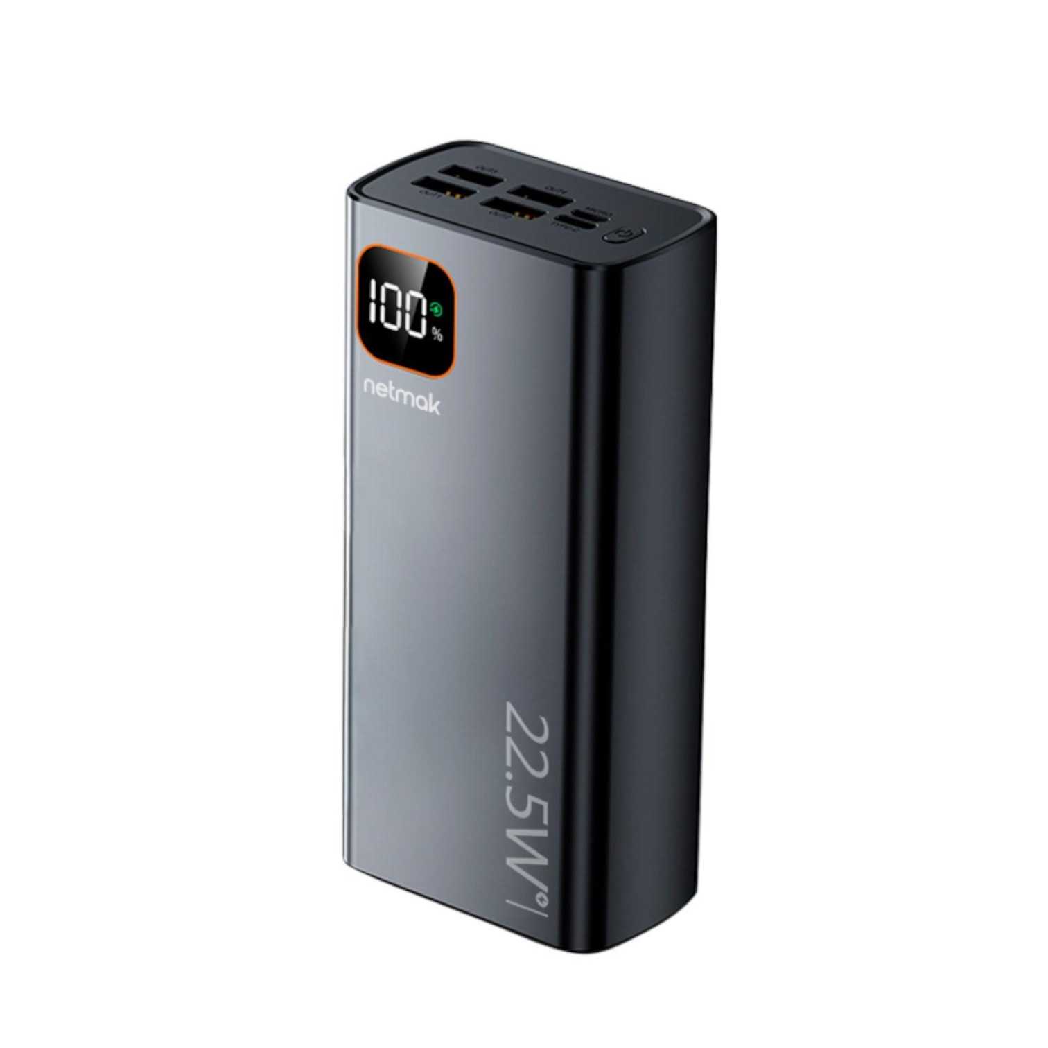 POWER BANK NETMAK 30000 MHA NM-PB11 TIPO C + 4XUSB 22.5W