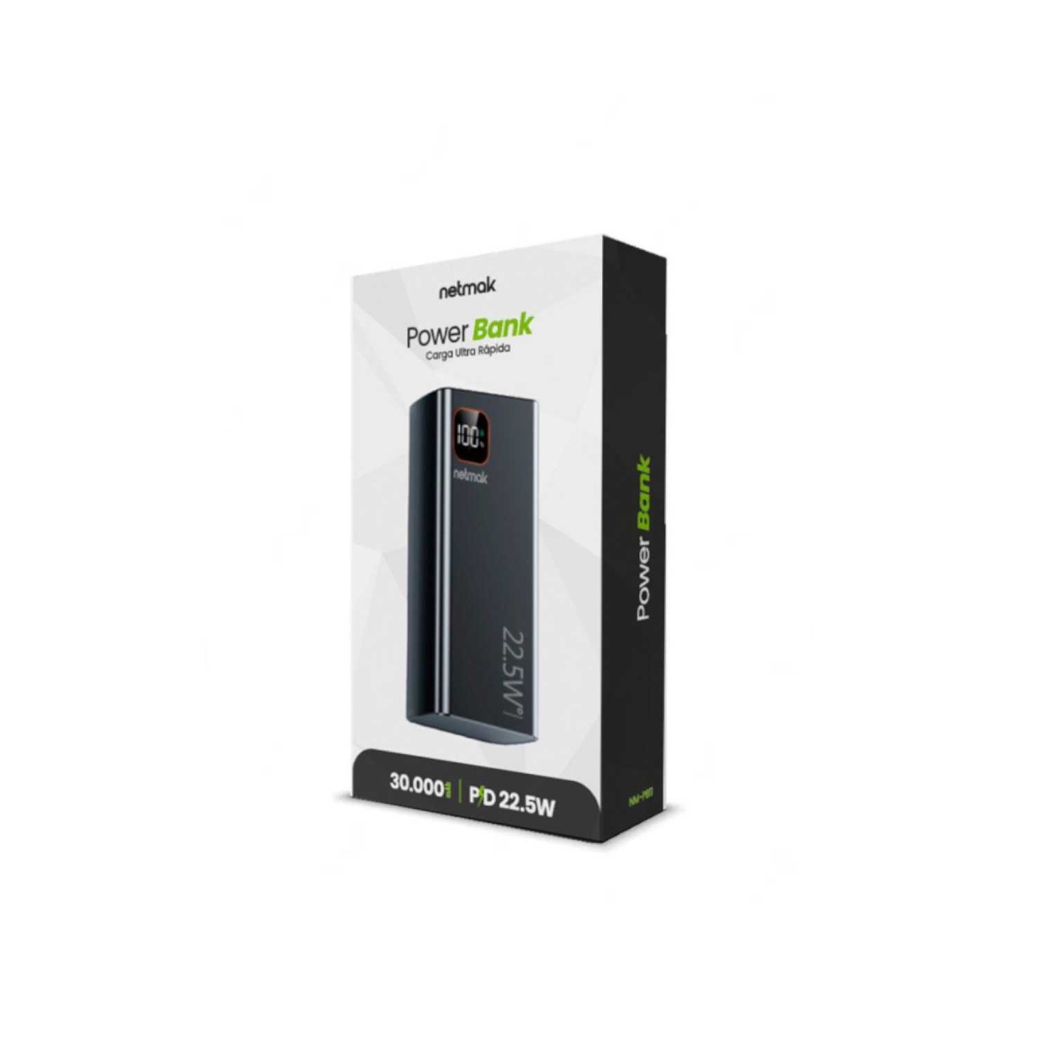 POWER BANK NETMAK 30000 MHA NM-PB11 TIPO C + 4XUSB 22.5W