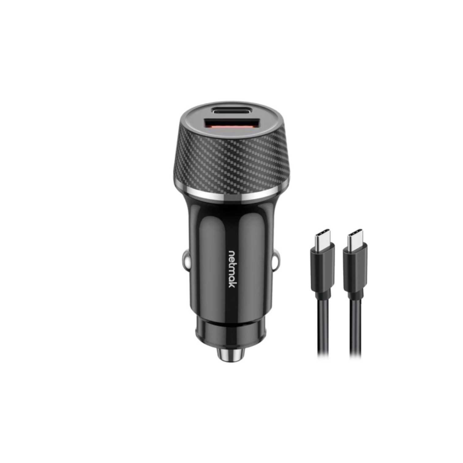 CARGADOR AUTO (TIPO C + USB 3.1A) NETMAK NM-UCC14 48W CACLE