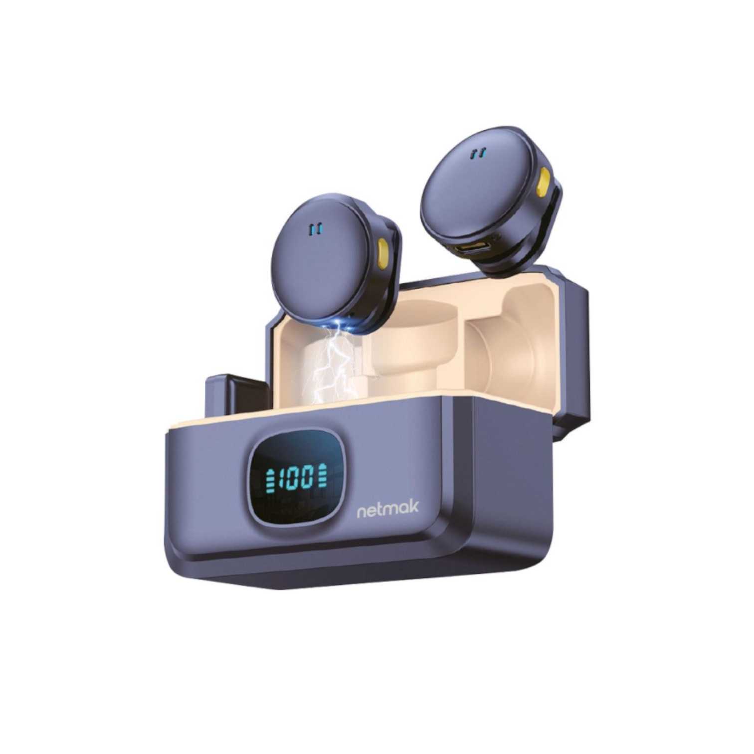 MICROFONO CORBATERO INALAMBRICO TIPO C NETMAK NM-MC15 DOBLE
