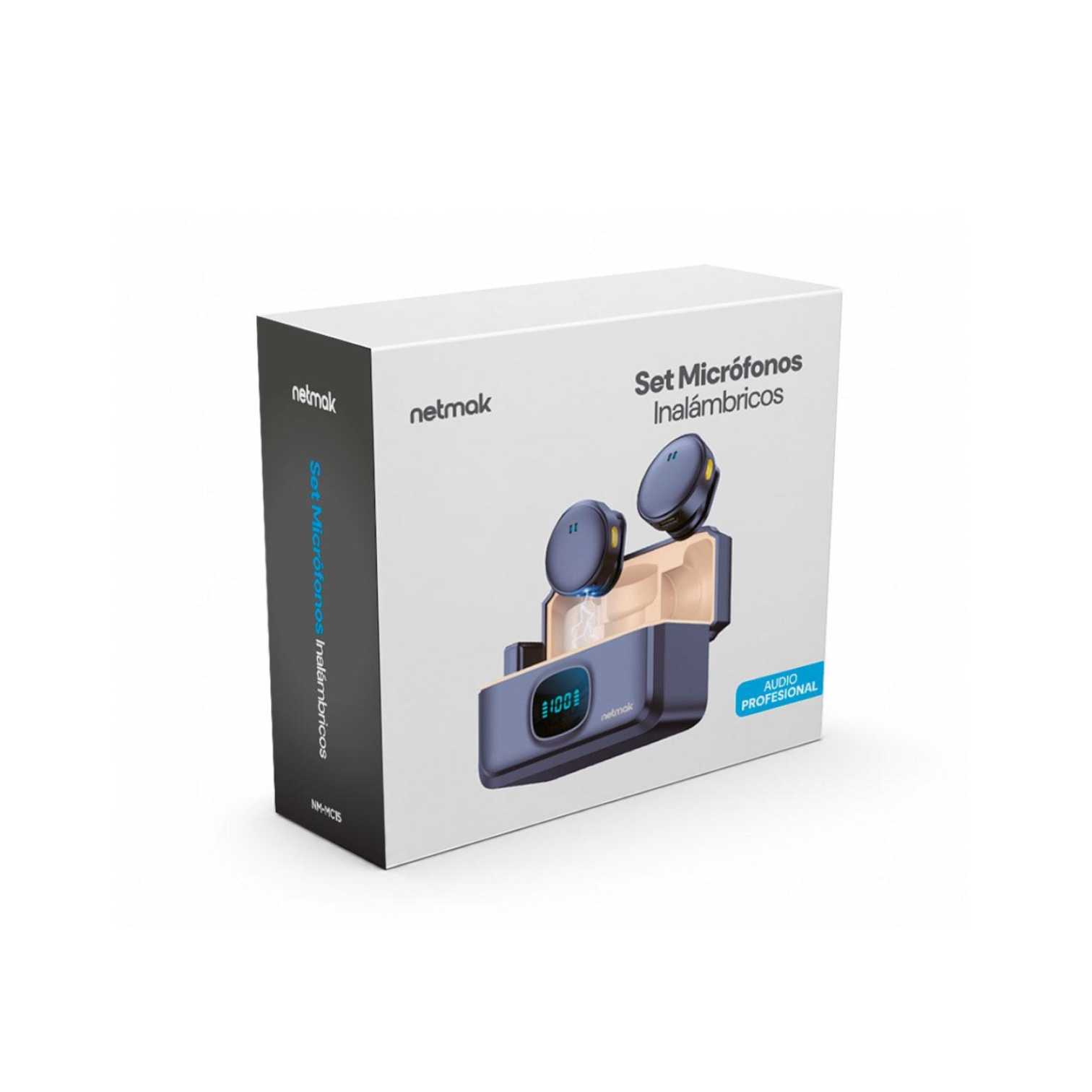 MICROFONO CORBATERO INALAMBRICO TIPO C NETMAK NM-MC15 DOBLE