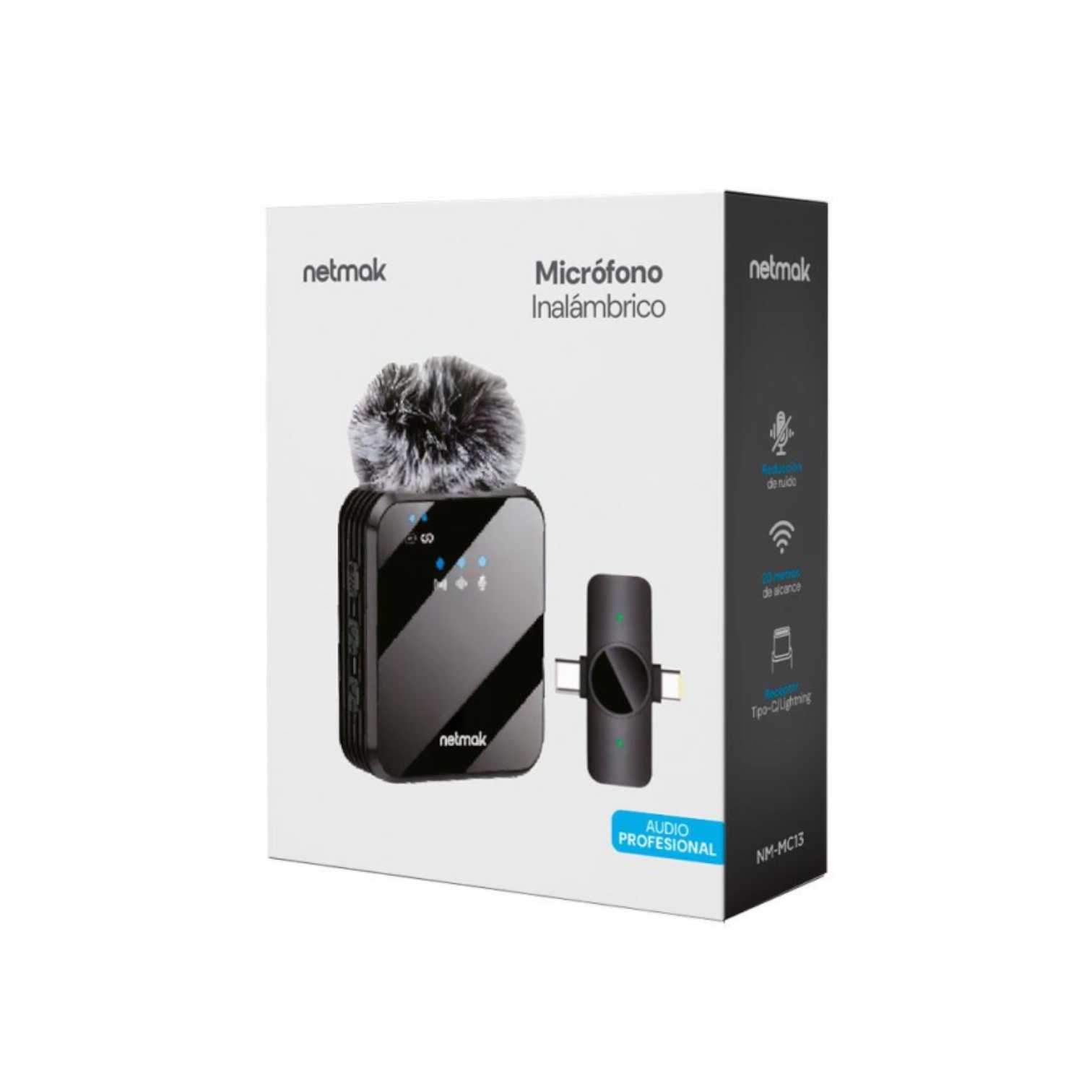 MICROFONO CORBATERO INALAMBRICO TIPO C NETMAK NM-MC13 IPHONE PROFESIONAL