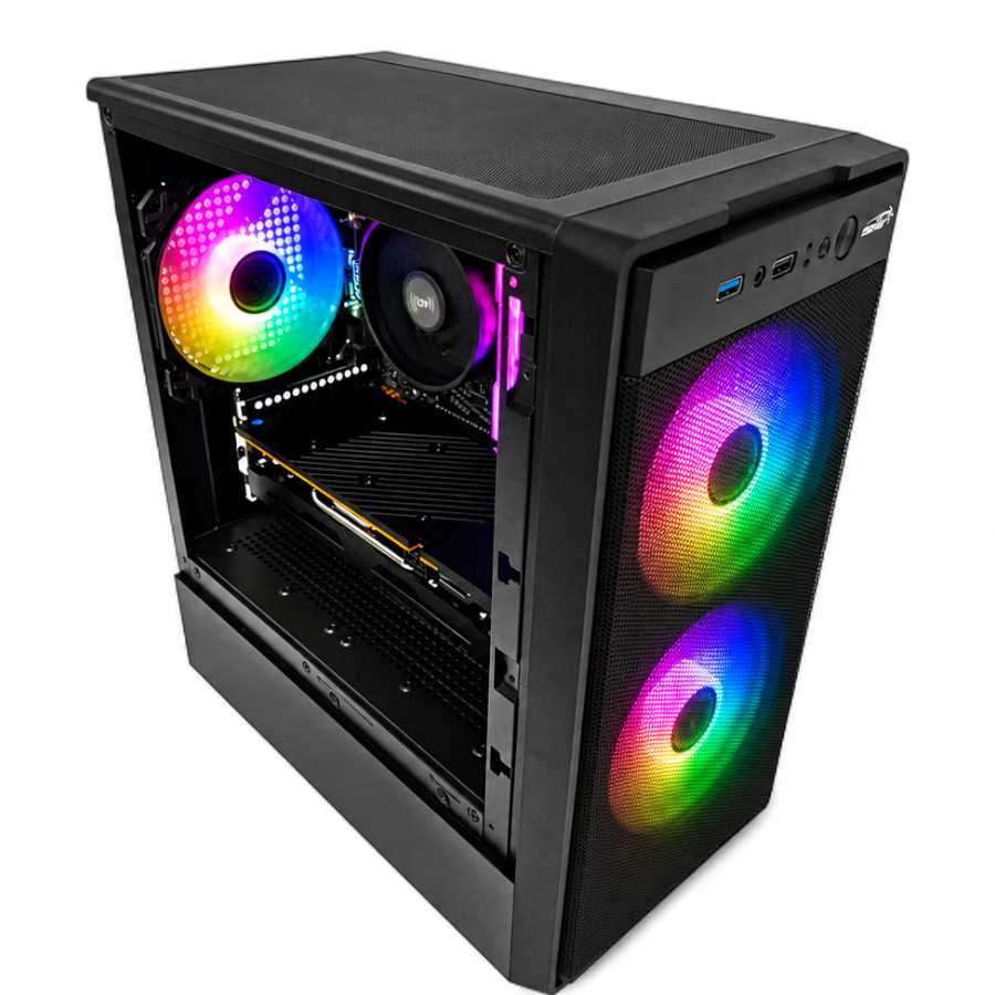 GABINETE SENTEY COYOTE 3FAN ARGB BLACK LATERAL TG MESH FRONT