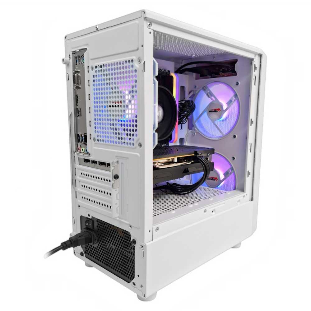 GABINETE SENTEY M12 BLACK 3FAN ARGB MESH WHITE